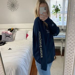 Navy blue vinyard vines shirt